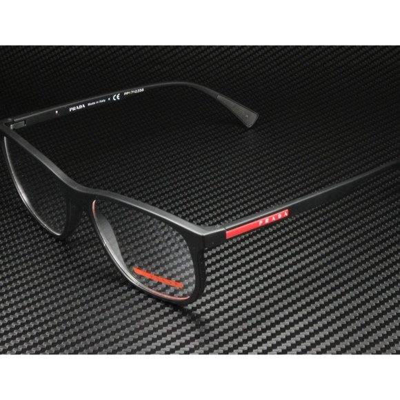 Prada Linea Rossa Black Rubber Men's Sunglasses - Picture 1 of 6